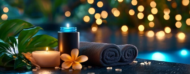 spa still life with candles