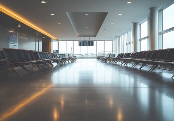 Canvas Print - Empty Airport Waiting Area