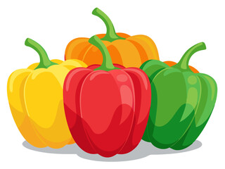 Wall Mural - bell pepper vector, illustration of bell pepper isolated on white background