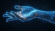 © Benjawan - Basic sketch of a human hand controlling climate through a digital app, [Climate Tech], [Human Impact], No logo, No Trademark, No text, minimal concept with copy space for stock photo