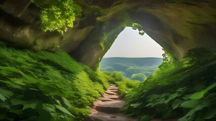 Wall Mural - arch, cliffs, forest