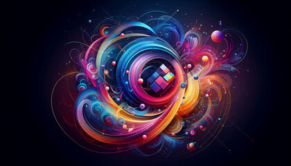 abstract colorfoul swirl background 