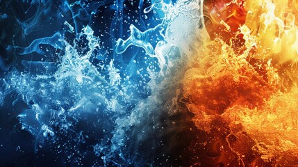 Wall Mural - high-resolution abstract wallpaper featuring an exploding water-cooled computer case with energetic 