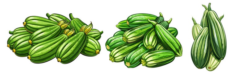 Wall Mural - zucchini vector, illustration of zucchini isolated on white background