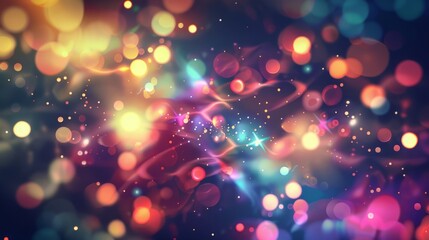 Wall Mural - futuristic abstract background with glowing colorful lights and dynamic geometric shapes, vibrant ne
