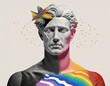 © Alessandro - sculpture of a man with creative colors and elements - Generative AI