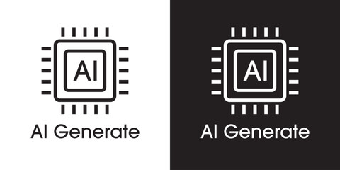 Fototapete - AI Generated icon. Generate symbol. Artificial intelligence and Machine learning technology concept. Icon element for app and web. Vector illustration.