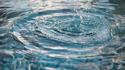 Wall Mural - water ripples: water ripples in a pool with no visible object, suggesting an invisible floating pool