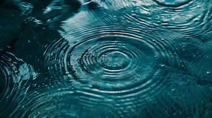 Wall Mural - water ripples: water ripples in a pool with no visible object, suggesting an invisible floating pool
