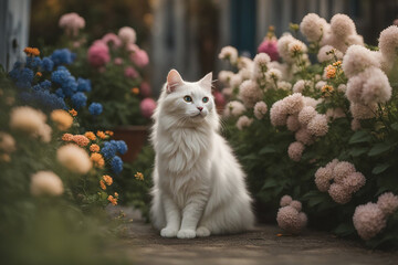 Bright portrait of cute alley cat.