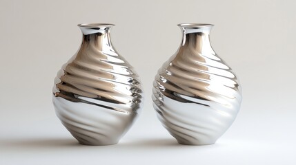 Two Silver Vases