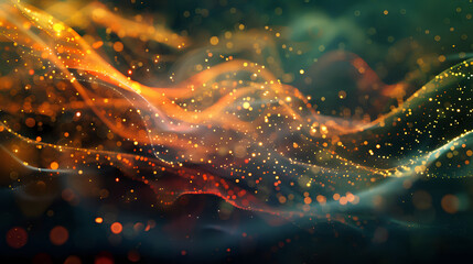 Wall Mural - Ethereal abstract background featuring glowing light particles, perfect for a calming visual effect.