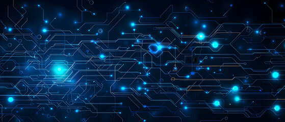 A flat vector illustration of a coding concept, deep blue theme, technology background, code snippets flowing across, binary codes integrated into the design, subtle glow effects, dark blue tones