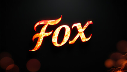 Wall Mural - a burning sign that says fox