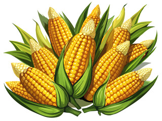 Wall Mural - corn vector, illustration of corn isolated on white background