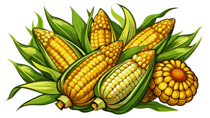 Wall Mural - corn vector, illustration of corn isolated on white background