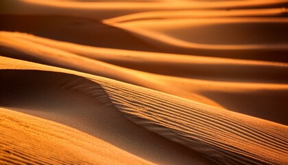 Close up real photo of sand ripples at sunset, beach or desert background