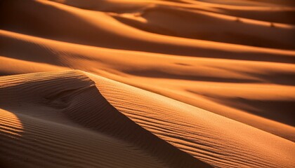 Close up real photo of sand ripples at sunset, beach or desert background