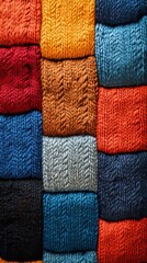 Wall Mural - A colorful pile of knitted sweaters