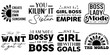 © David - Elegant Girl Power Quotes, Trendy Retro Style Illustration Bundle Vector Illustration for Wrapping Paper, Vouchers, Mug Design