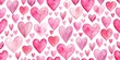 © Kukar Studio - Watercolor pink hearts create a romantic Valentine's Day pattern
