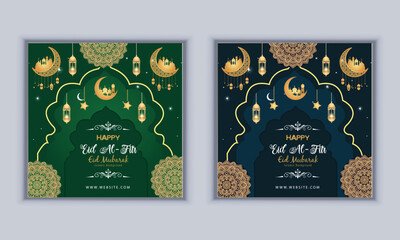 Happy eid al fitr design vector template