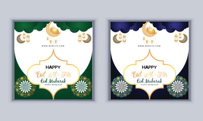 Wall Mural - Happy eid al fitr design vector template