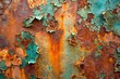 © Adisorn - Copper's tarnished patina, paint's peeling layers, metallic textures with vivid colors, corroded surfaces telling a story of decay, rusting, and disrepair in vibrant hues.