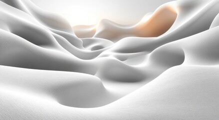 Wall Mural - Abstract White Landscape with Golden Light