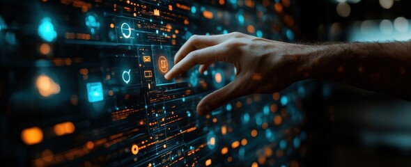 Hand Interacting with Digital Interface