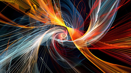 Wall Mural - Bold Abstract Art with Dynamic Linework and Flowing Lines for a Striking Visual Impact