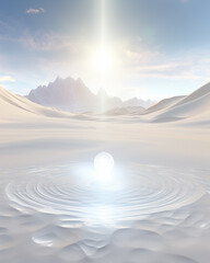 Wall Mural - White desert background, simple, elegant, magnificent and fantasy.