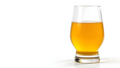 A glass of cider isolated on a white background