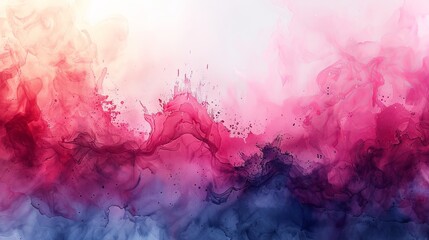 Poster - This artistic piece depicts flowing water ink in pink and blue, creating a serene abstract visual with floating movement and intermingling hues.