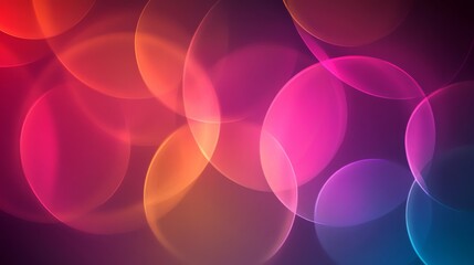 Aufkleber - Gradient background with overlapping transparent circles, giving a sense of depth and space