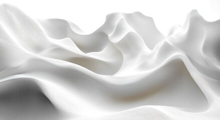 Wall Mural - Abstract White Fabric Waves