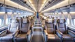 © Vibrant Visions Pixe - Interior of a passenger airplane with comfortable seats, cabin, travel, aviation, transportation, journey, flying