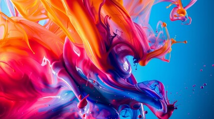 Canvas Print - An explosion of colorful swirling shapes and patterns creating a vibrant, dynamic, and mesmerizing visual spectacle.