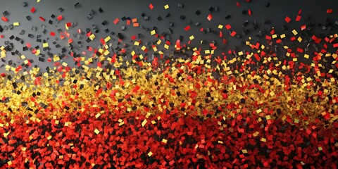 Wall Mural - Colorful confetti in the colors of the German flag black, red, and gold , Deutschland, Germany, flag colors