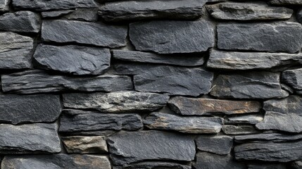 Wall Mural - Rustic wall of slate stone highlighting natural beauty