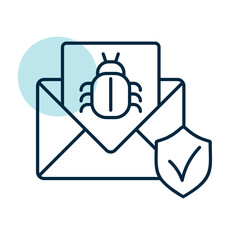 Mail infected malware vector icon