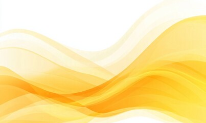 Wall Mural - Vibrant Yellow and White Background with Smooth Waves for Presentation or Banner Design