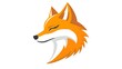 © Keattipoom - Clever Fox Logo Vector in Modern Flat Design with Orange Highlights for Sports Team Mascot - High Resolution Profile View