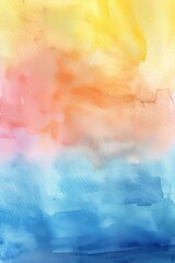 Poster - A serene and calm representation of soft pastel watercolors blending into a colorful gradient with an abstract and textured feel, evoking peace.