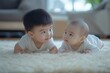 © Anupam - cute little boy play with baby sibling together, Generative AI