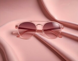 Sunglasses Pink Feminine on Textured Fabric Fashion Accessories for Summer Sun