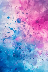 Poster - An abstract watercolor artwork characterized by soft pink and blue blends and splashes, evoking a dreamy and whimsical feel.