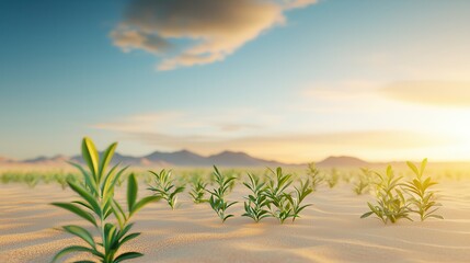 Canvas Print - Green Shoots in the Desert.