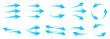 © dlyastokiv - Set of blue arrow showing wind air flow isolated on white background, air direction signs