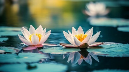 Wall Mural - Water Lily Reflection in Pond